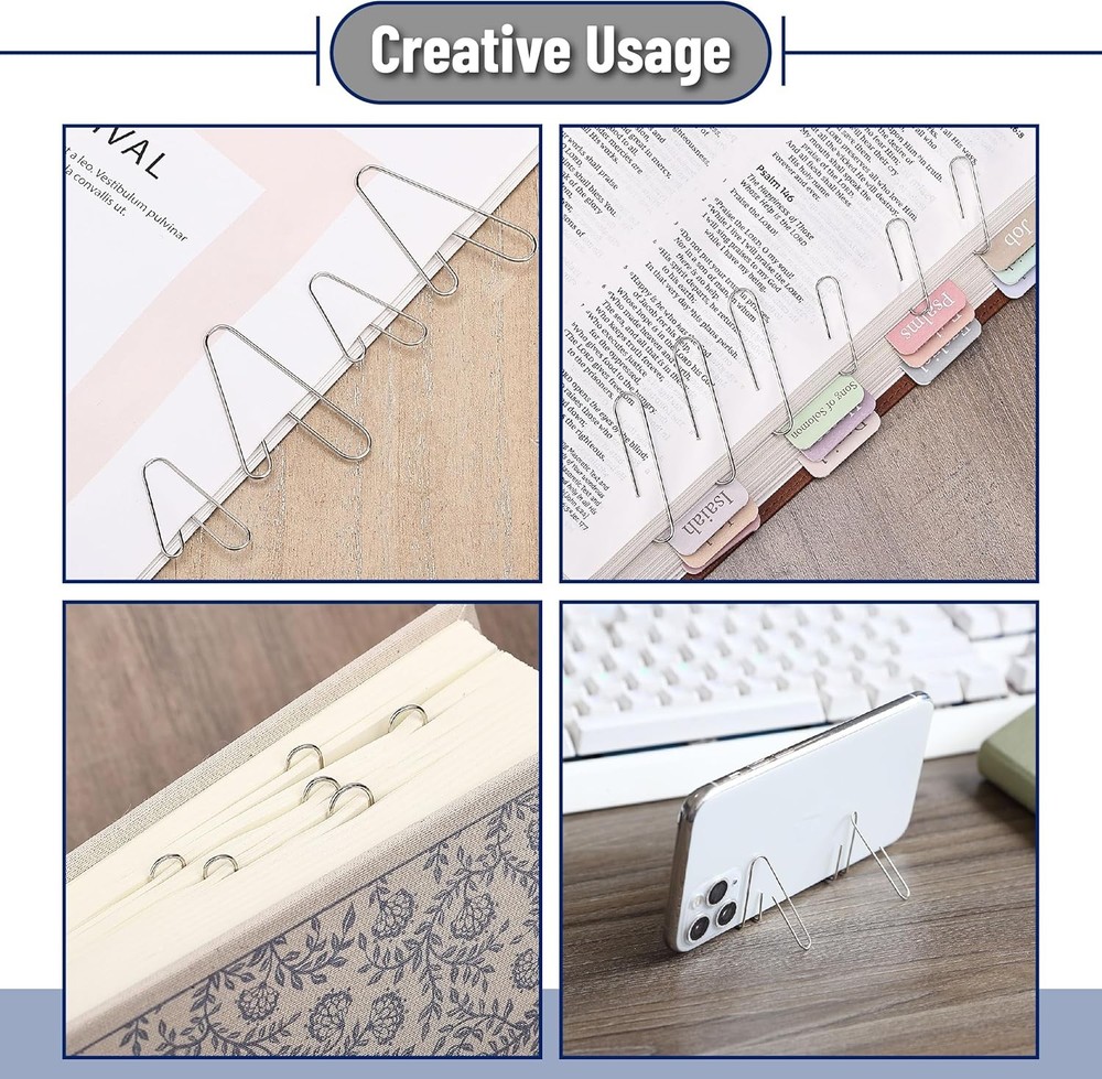 Paper Clips - 450 Pack Assorted Sizes, Silver, Large & Small Paper Clips