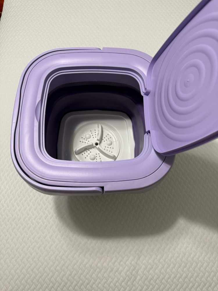 Purple Portable Collapsible Electric Mini Washing Machine Compact Top-Loading