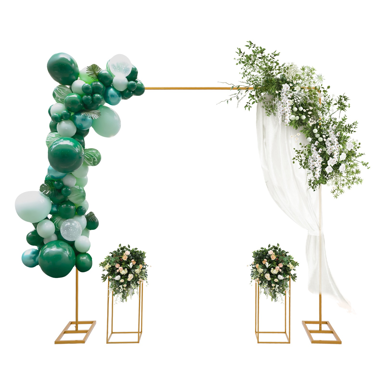 Gold Metal Wedding Stand Balloon Stand with Flower Stands Background Decoration