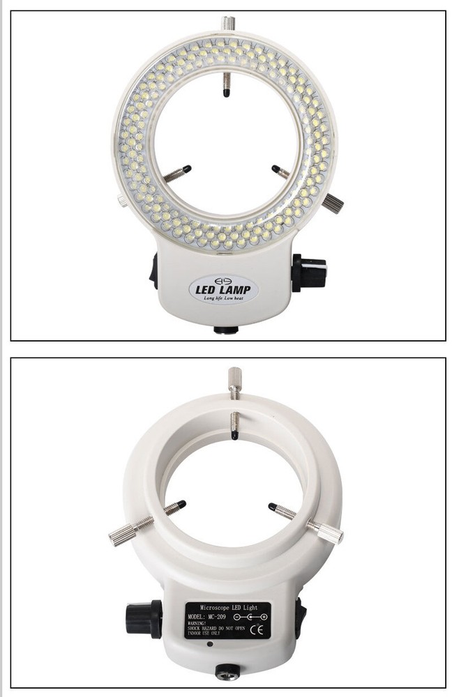 Adjustable 144 LED Bulb Ring Light Lamp with US Plug for Stereo Microscope