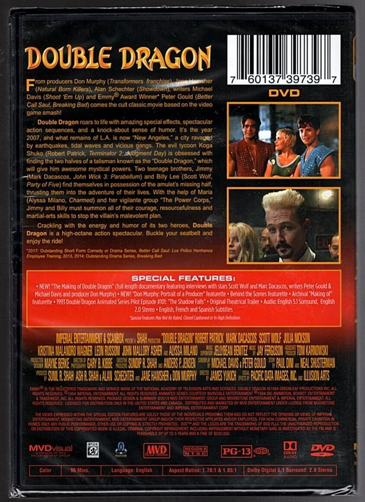Double Dragon (DVD, 1994, Special Edition) Robert Patrick, Scott Wolf