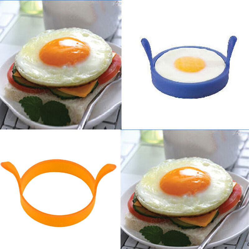 Silicone Round Egg Ring Omelette Fry Egg Mold Pancake Ring Nonstick Kitchen Tool