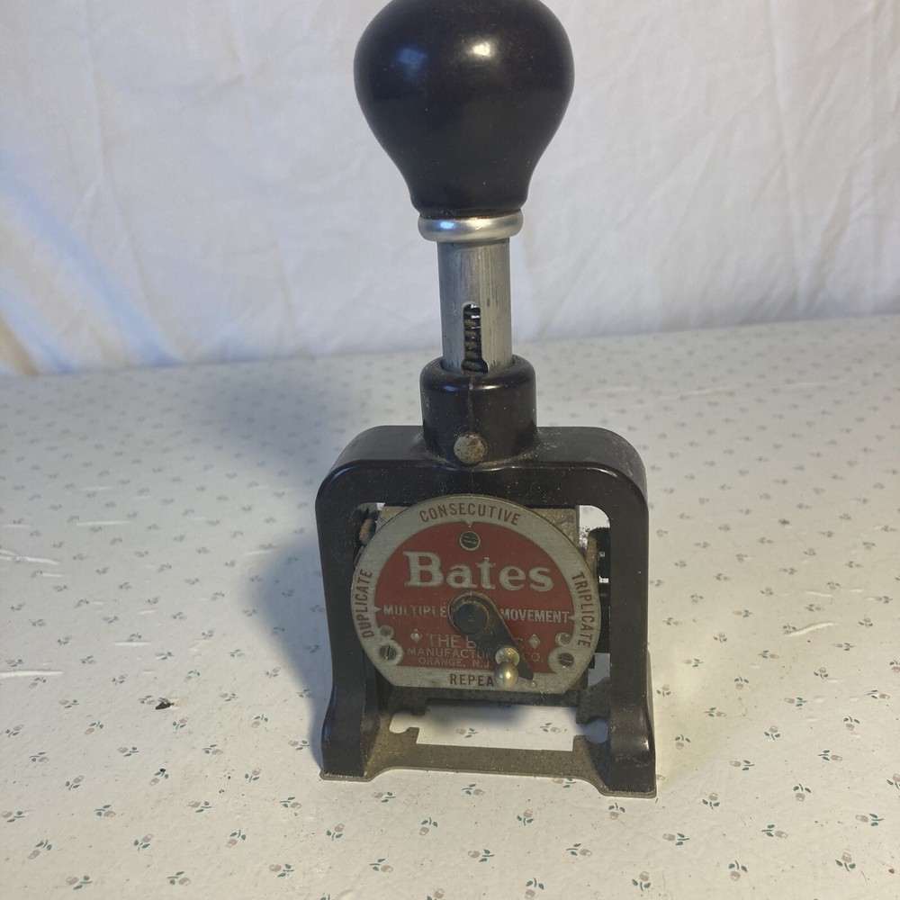 Vintage Bates Numbering Machine 6 Wheels Style E