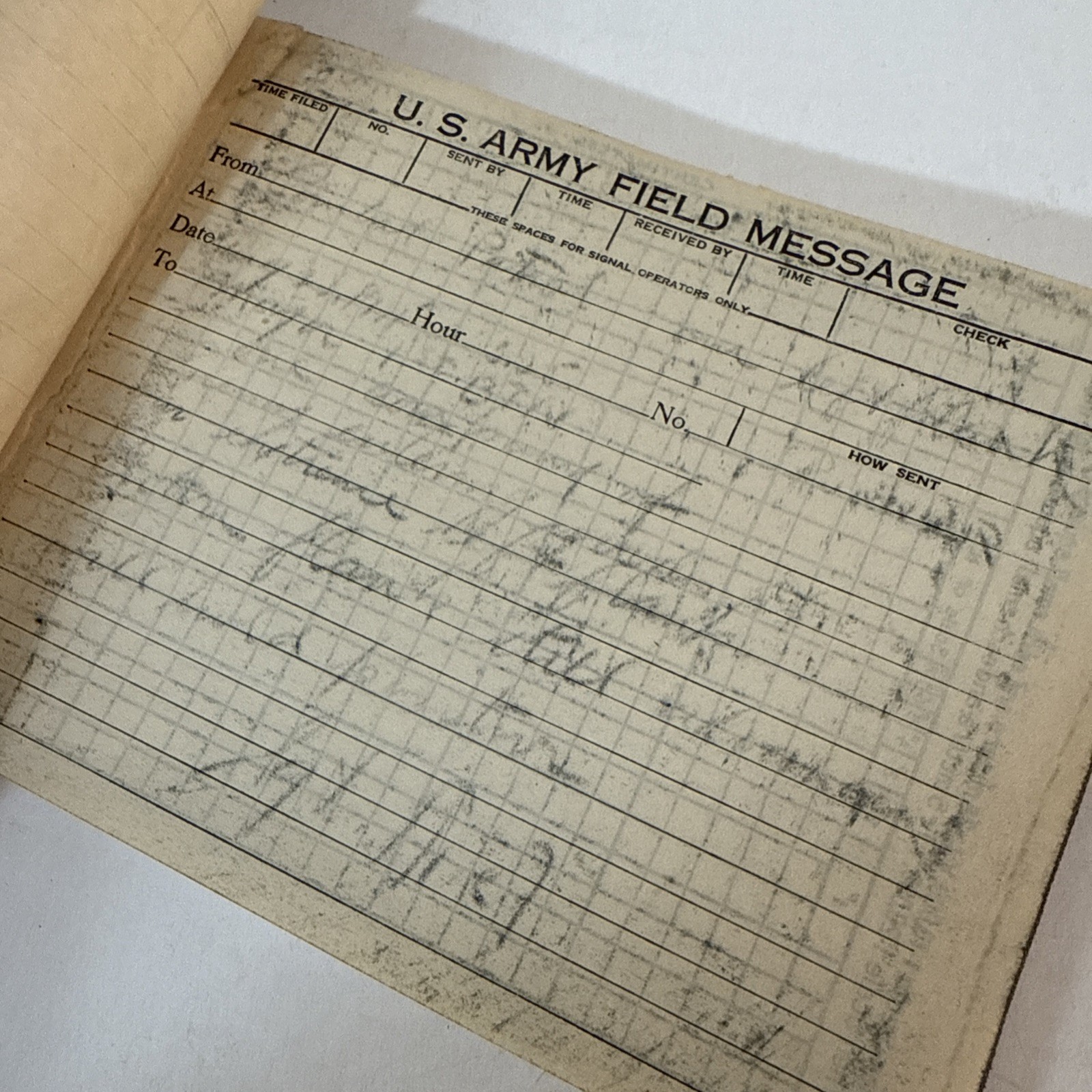 1917 WWI US Army Field Message Book Semaphore Code Mostly Unused Carbon Copy