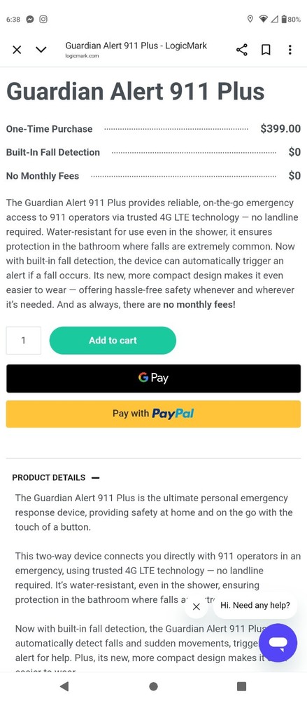 Guardian 911 Alert Plus LogicMark 40711B