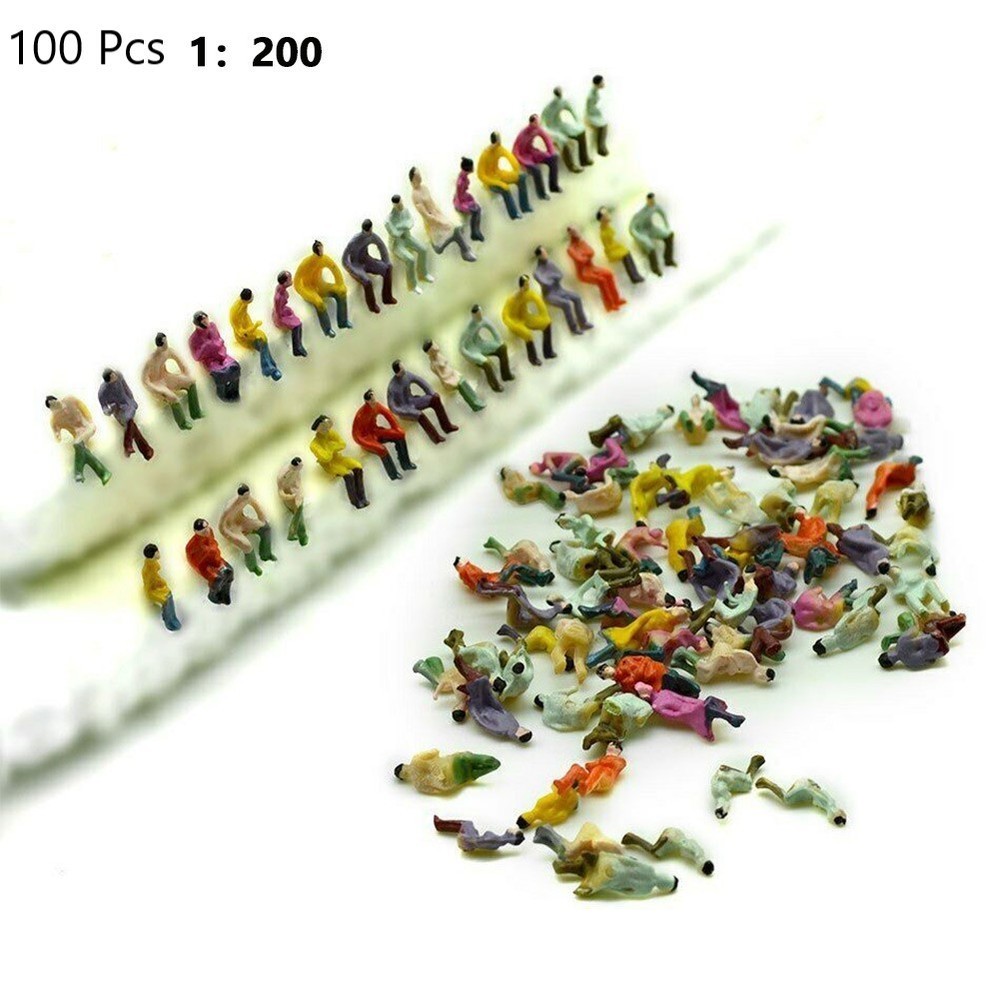 100pcs Model Trains Scale 1:200 Painted Figures Poses Standing People