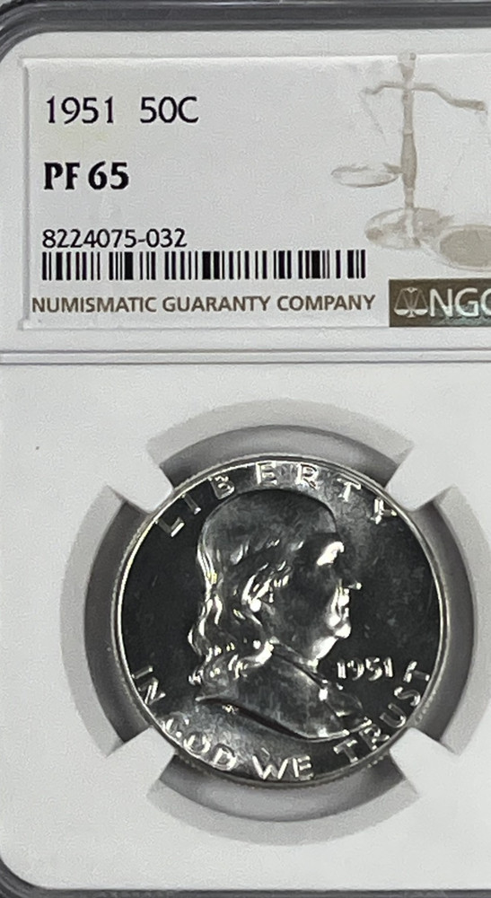 1951 Franklin Half : NGC PF65