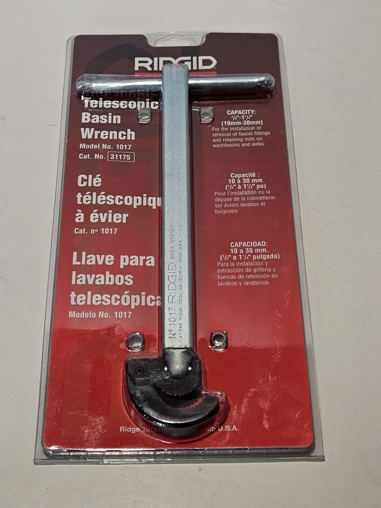 Ridgid Telescoping Basin Wrench Model No. 1017 NIP