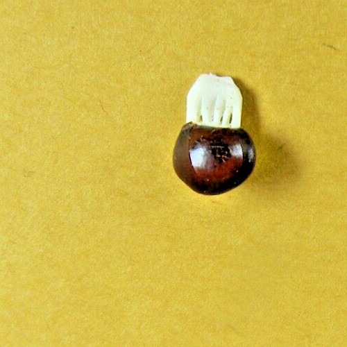 Lot of 4 - Lucky Elephant Seed Bean 6 Tiny "Carved" Elephants Inside Vintage