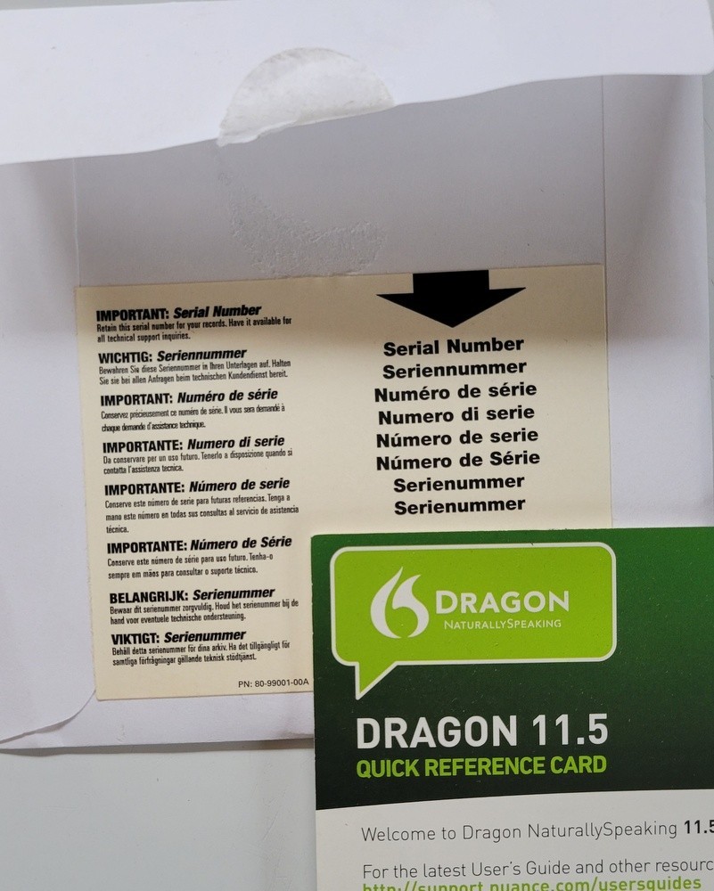 Dragon NaturallySpeaking Home 11.5 Speech Recognition Software - No Box/Headset