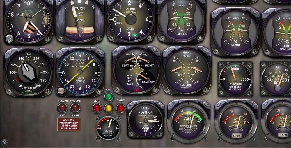 A26 INVADER COCKPIT instrument panel CDkit