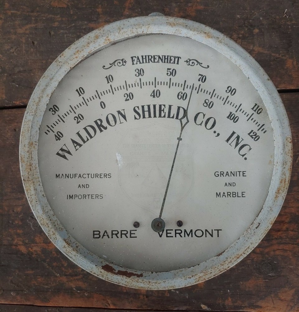 Vintage Waldron Shield Co Temperature Gauge