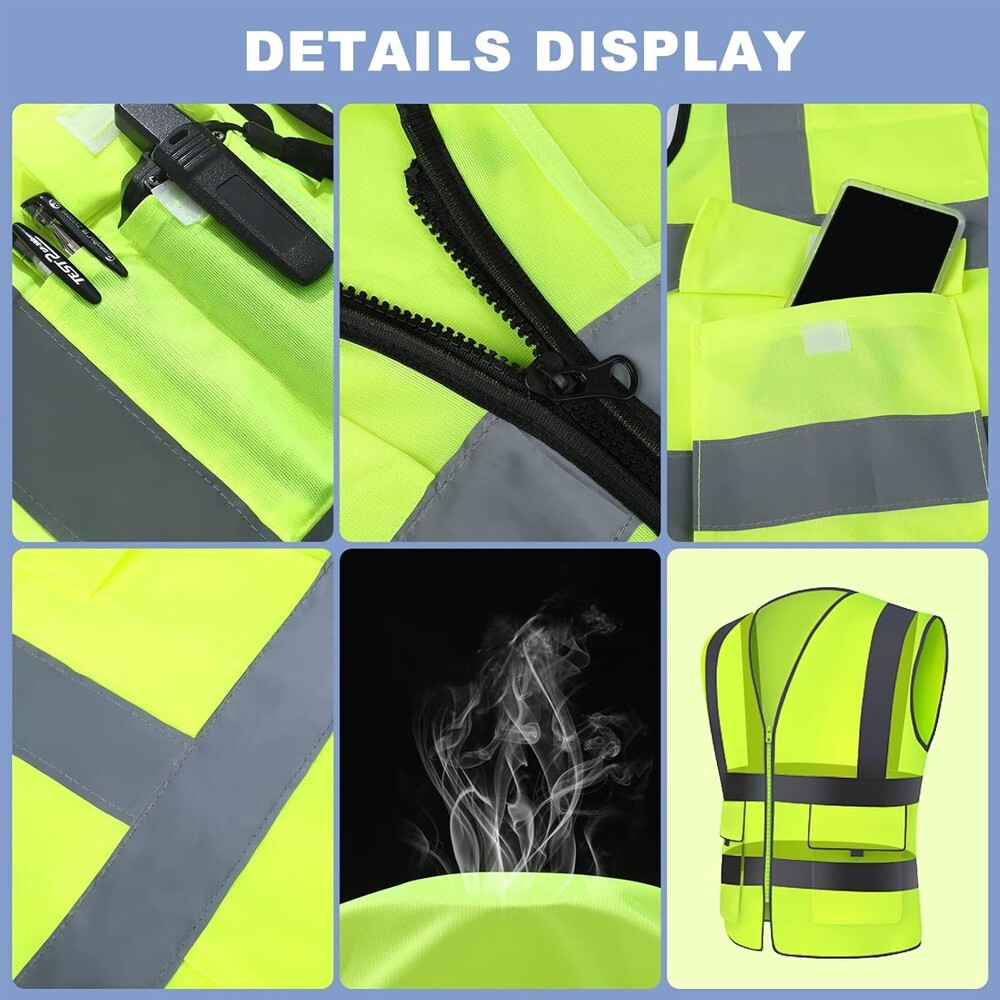 High Visibility Reflective Safety Vest for Men Women Work Construction Vest