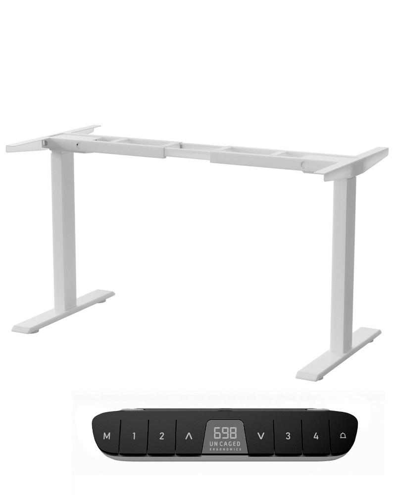 Electric Sit Stand Up Office Desk Adjustable Height Frame 2 Motors Memory White
