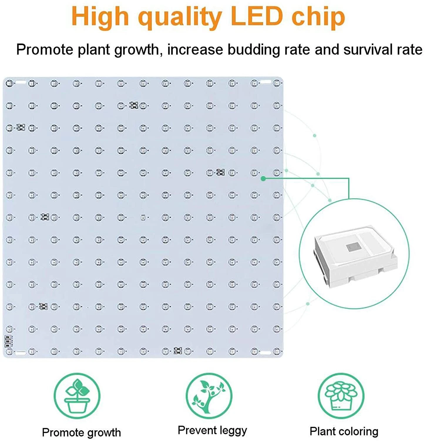 Grow Light 1000W Full Spectrum LED for Indoor Plant Growth 3x3 ft Coverage Area