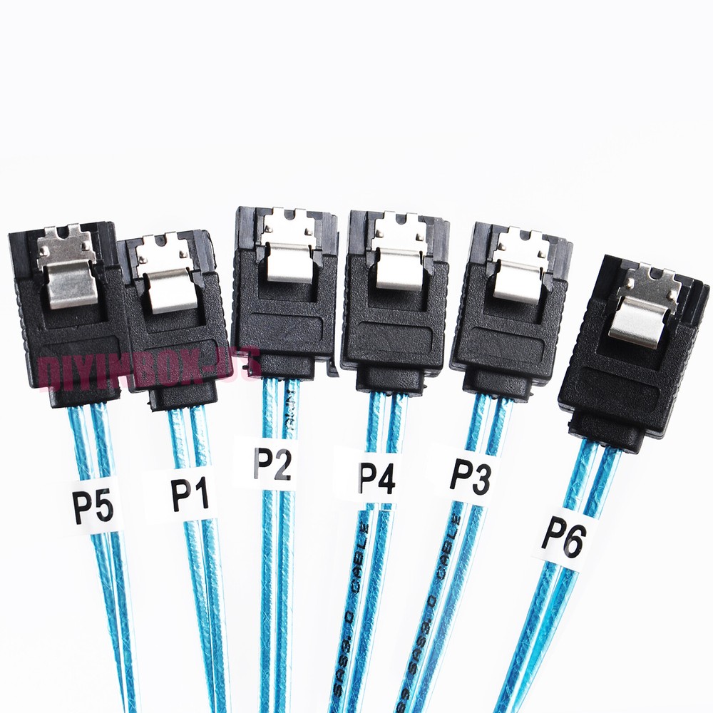 SSD 6 SATA 7pin to 6 SATA 7pin Target Hard Disk 6Gbps Data Server Raid Cable 1M
