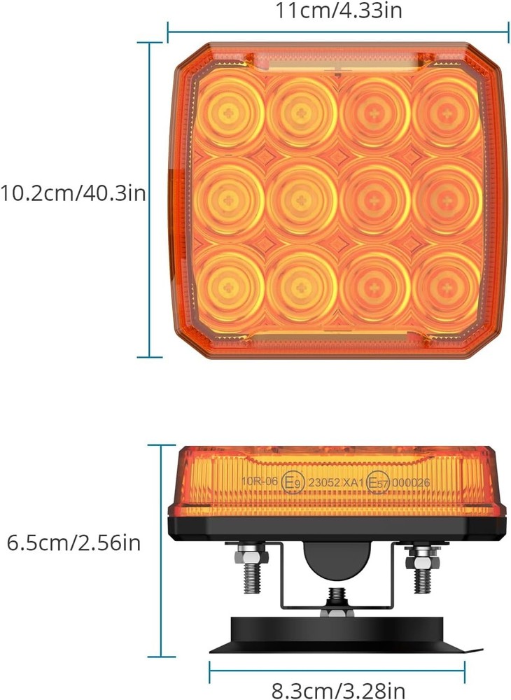 2X LED Trailer Wireless Flashing Beacon Light Emergency Magnetic Strobe Warning