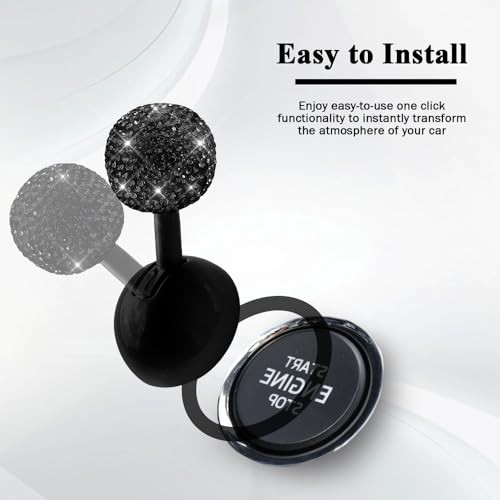 Car Push to Start Button Rocker, Engine Start Stop Button Cover, Black