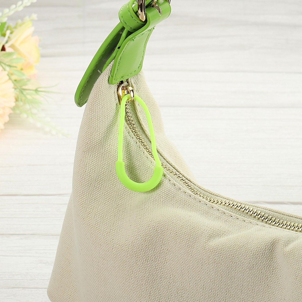 Zipper Pulls Extension Handle Cord, 10 Pack Plastic U-Shape, Fluorescent Green