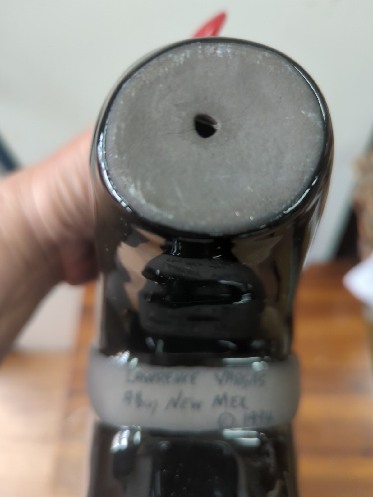 Large Lawrence Vargas New Mexico Blackware Pottery Bear Large 10"Artist