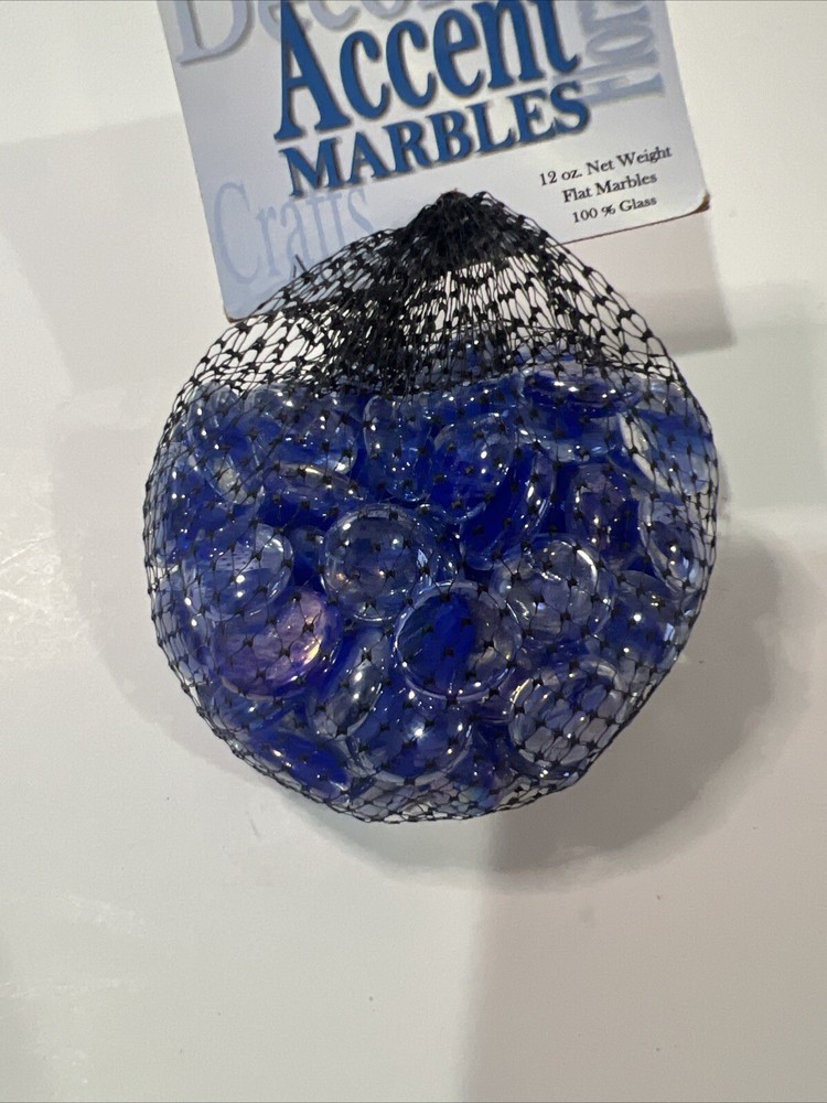 Mega Accent Marbles Diamond Crystal Snow Flake Blue Flat Craft Compliments