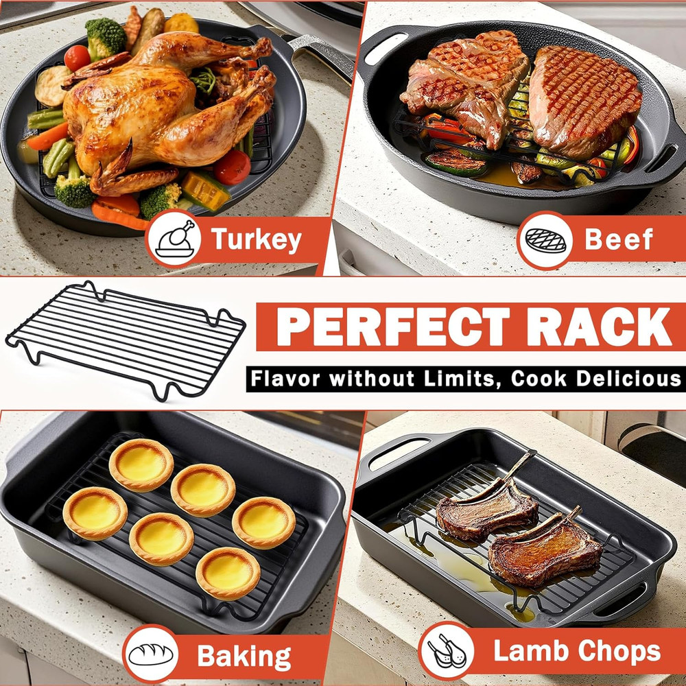 Roasting Rack,Heavy Duty Turkey Rack for Roasting Pan,Oven Roasting Rack Insert