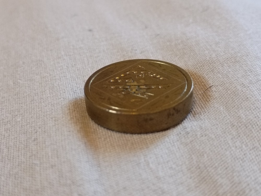 Antique Victorian Hand Held Brass Monogram Seal.