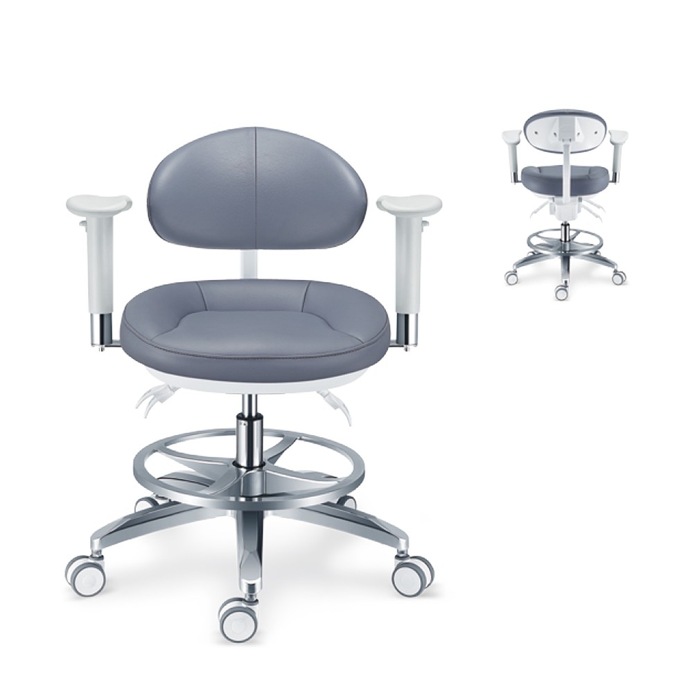 Adjustable Microfiber Leather Cushion Microscope Doctor's Chair with Armrests US