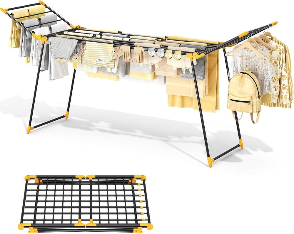 Clothes Drying Rack Foldable Large Drying Rack Clothing Retractable Metal