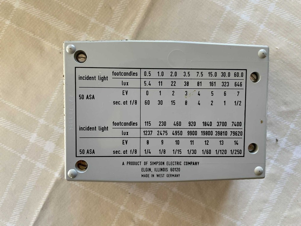 Simpson 408 Illumination Level Meter – working condition