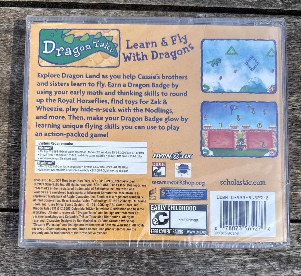 Scholastic Dragon Tales Learn & Fly With Dragons Early Math&Logic WIN MAC CD-ROM