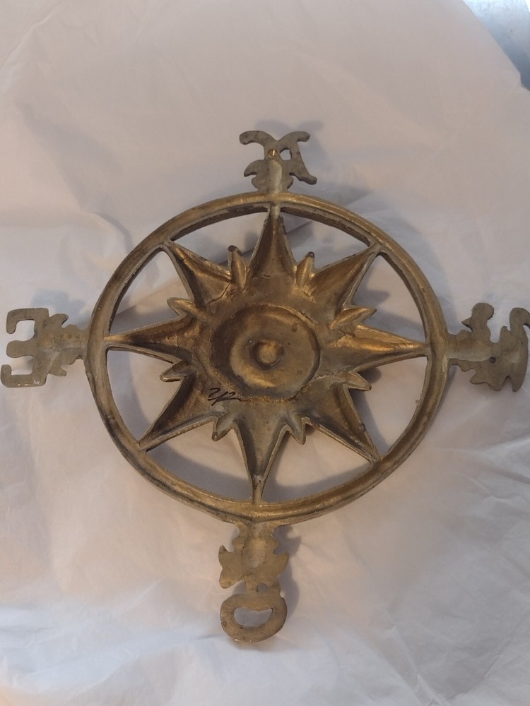 Vintage, solid brass Star Rose Nautical Compas/ Weather Vane
