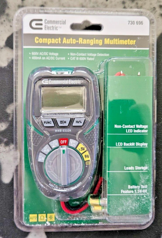 Commercial Electric Auto Ranging Digital Multi-Meter