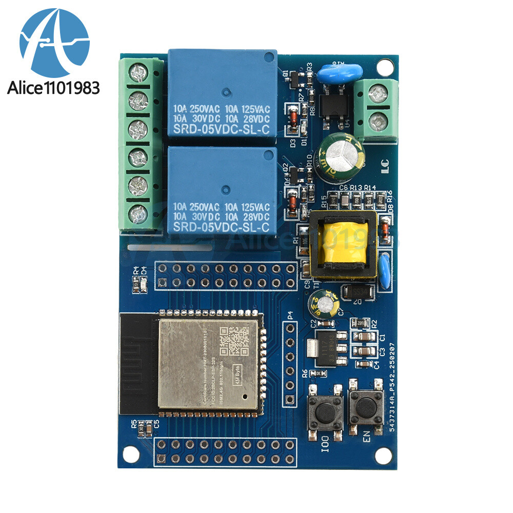 ESP32 WIFI Bluetooth 2 Channel Relay Module ESP32 Secondary Development Board