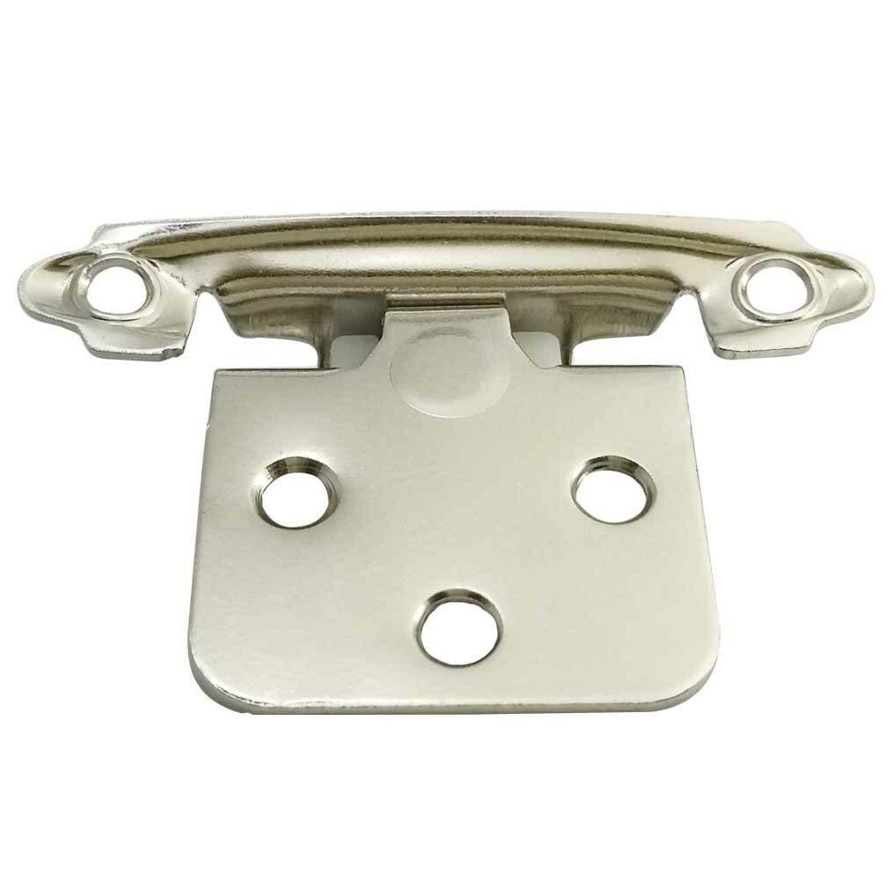 10 Pack Traditional Cabinet Hinge Variable Overlay Bright Nickel Finish