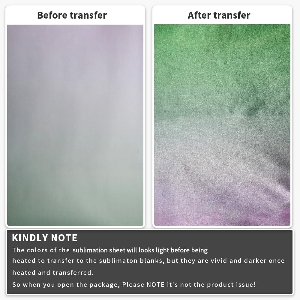 Ombre Color Transfer Sheets, 12 Pcs 12"x 12" Plain Solid Colors Pre-Printed S...