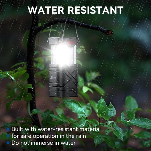 LETMY 4 Pack Camping Lantern, Rechargeable LED Lanterns, Solar Lantern 4