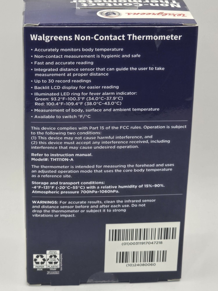 Sensory Friendly - Walgreens 1 Second Non-contact Thermometer - Large Display