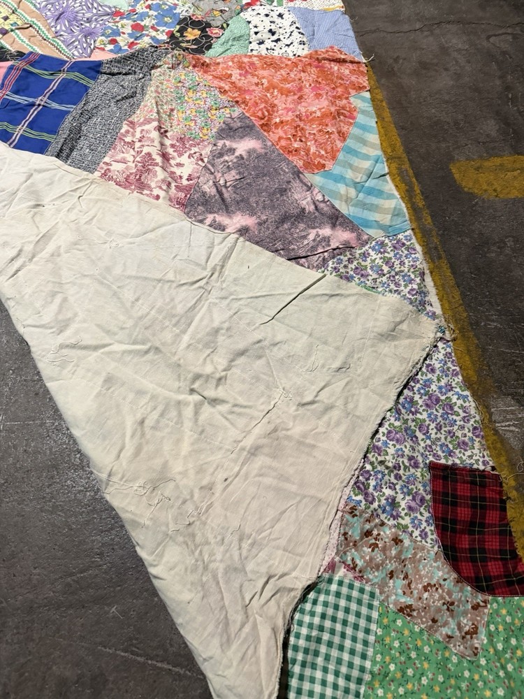 Vintage Handmade Crazy Quilt Patchwork Scrap 81x34