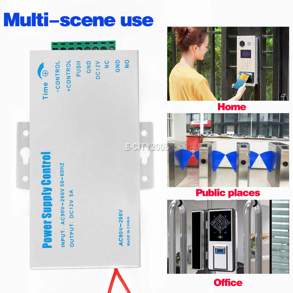 12V 5A Door Access Power Supply for Entry Exit Control System Electric Lock 60W