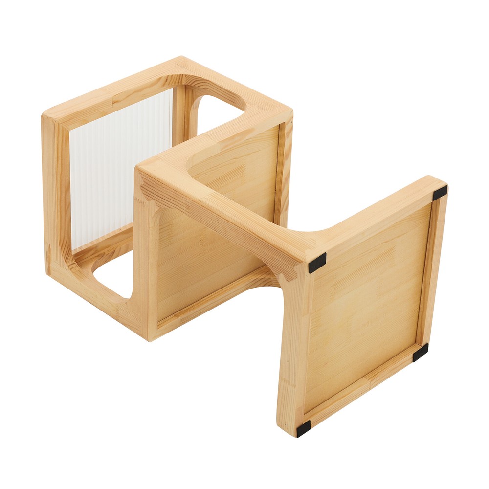 3-Tiers Solid Wood Nightstand, End Table for Small Spaces with Open Storage