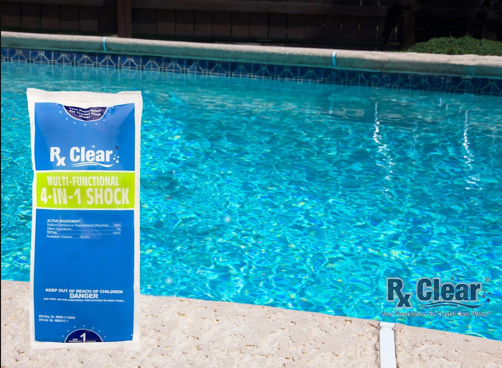 Rx Clear Multi-Functional 4-in-1 Swimming Pool Shock 1 lb - (Choose Quantity)