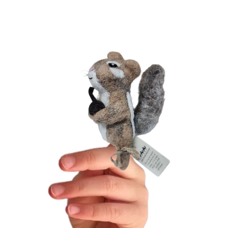 Chipmunk Finger Puppet | Handcrafted Felt Figure
