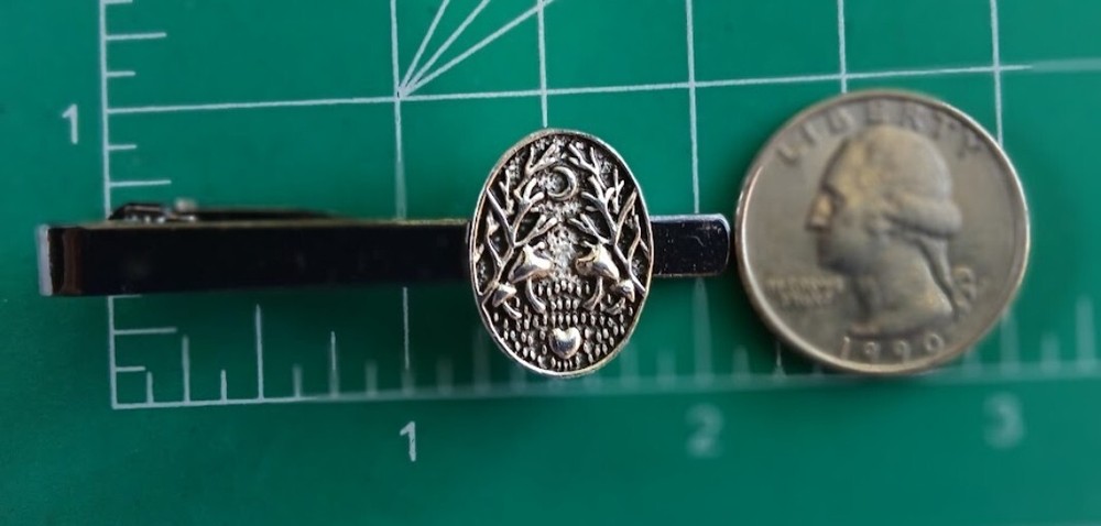 Mushroom in a moonlight forest tie clip