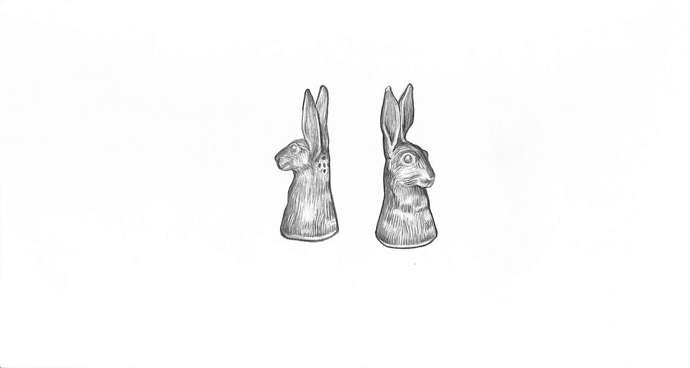 Hare Pepper & Salts Graphite Drawing