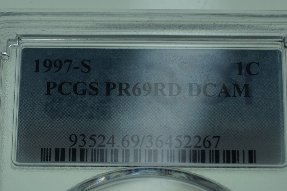 Rainbow Toned -- 1997 S 1c PCGS PR69RD DCAM #RT2