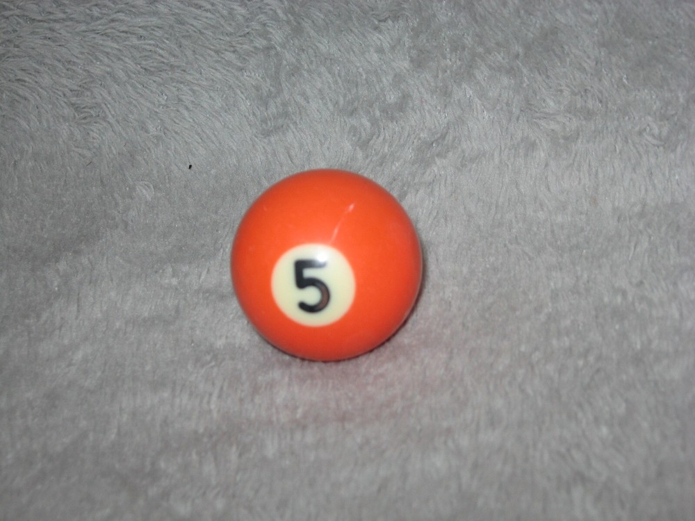 Mini Pool Ball #5 Orange Solid 1.5" Diameter Miniature Billiard Replacement
