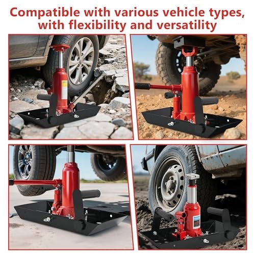 Bottle Jack Base Plate, Adjustable Size Stabilizing Landing Pad, Universal