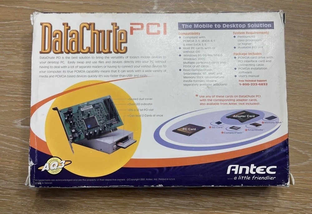 ANTEC DataChute PCMCIA Card Reader/Writer