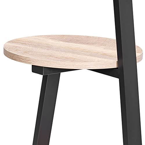 Round End Table Side Table with Metal Frame, Accent Table Nightstand Greige